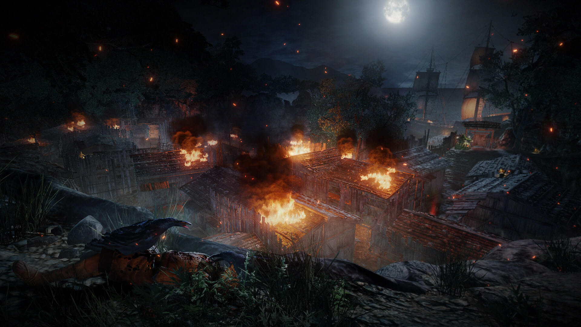 Aperçu Nioh village en flammes