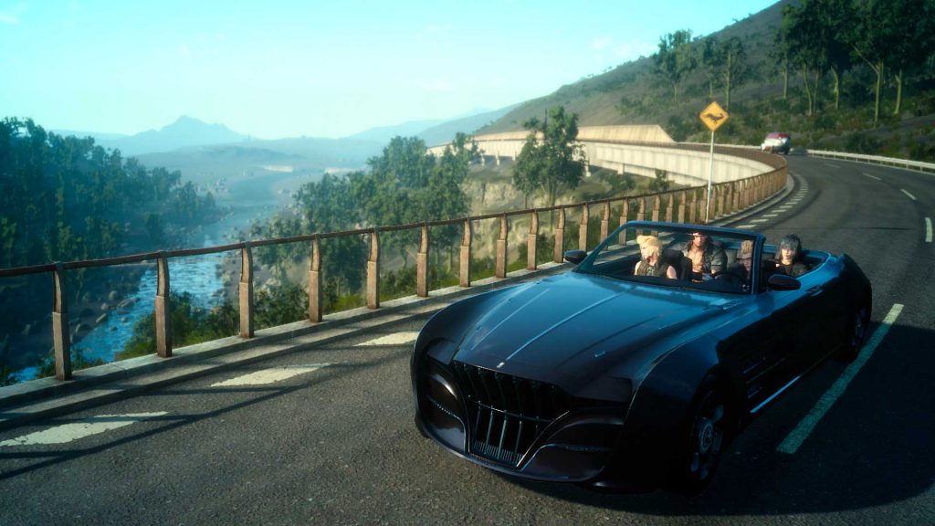 Aperçu Final Fantasy XV quatre héros en voiture