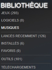Bibliothèque steam musique