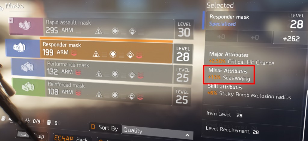Division fouille équipement