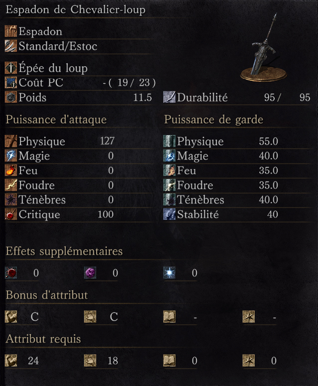 Espadon de Chevalier-Loup