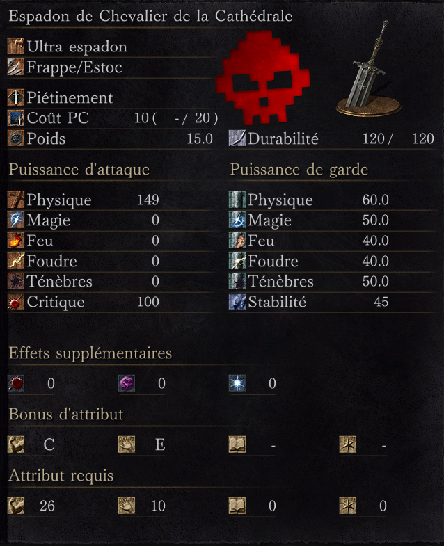 Espadon de Chevalier de la Cathédrale