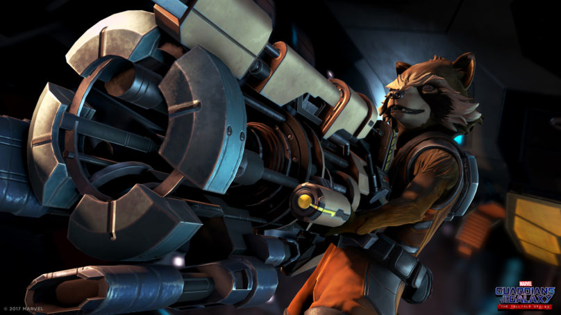 Les Gardiens de la Galaxie - La nouvelle série de Telltale s'offre des screenshots Rocekt tenant une arme