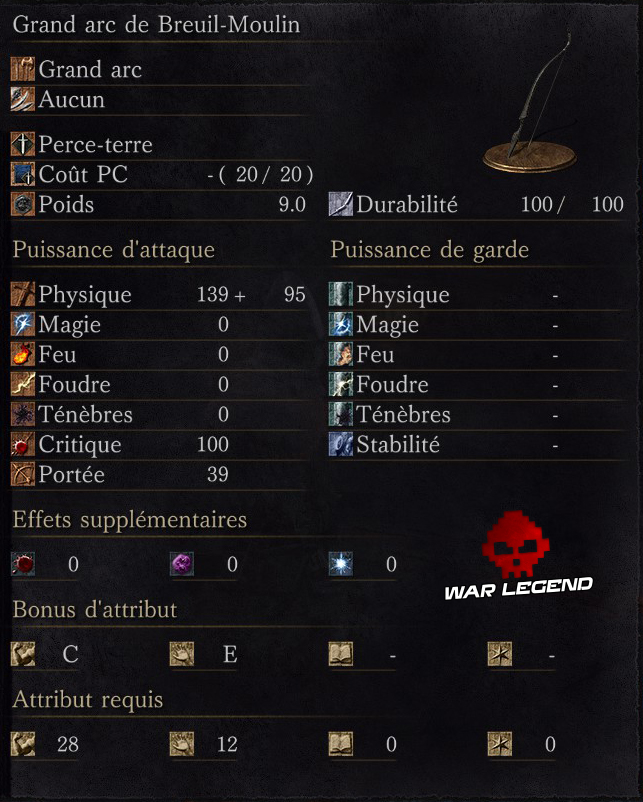 Dark Souls 3: Ashes of Ariandel - Toutes les armes grand arc de breuil-moulin