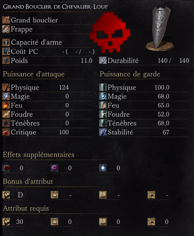 Grand Bouclier de Chevalier-Loup