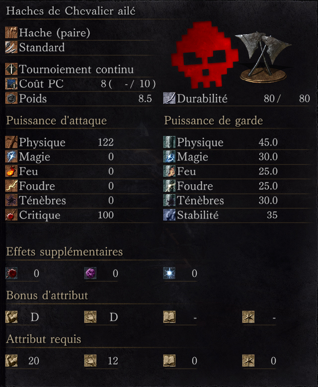 Haches de Chevalier Ailé