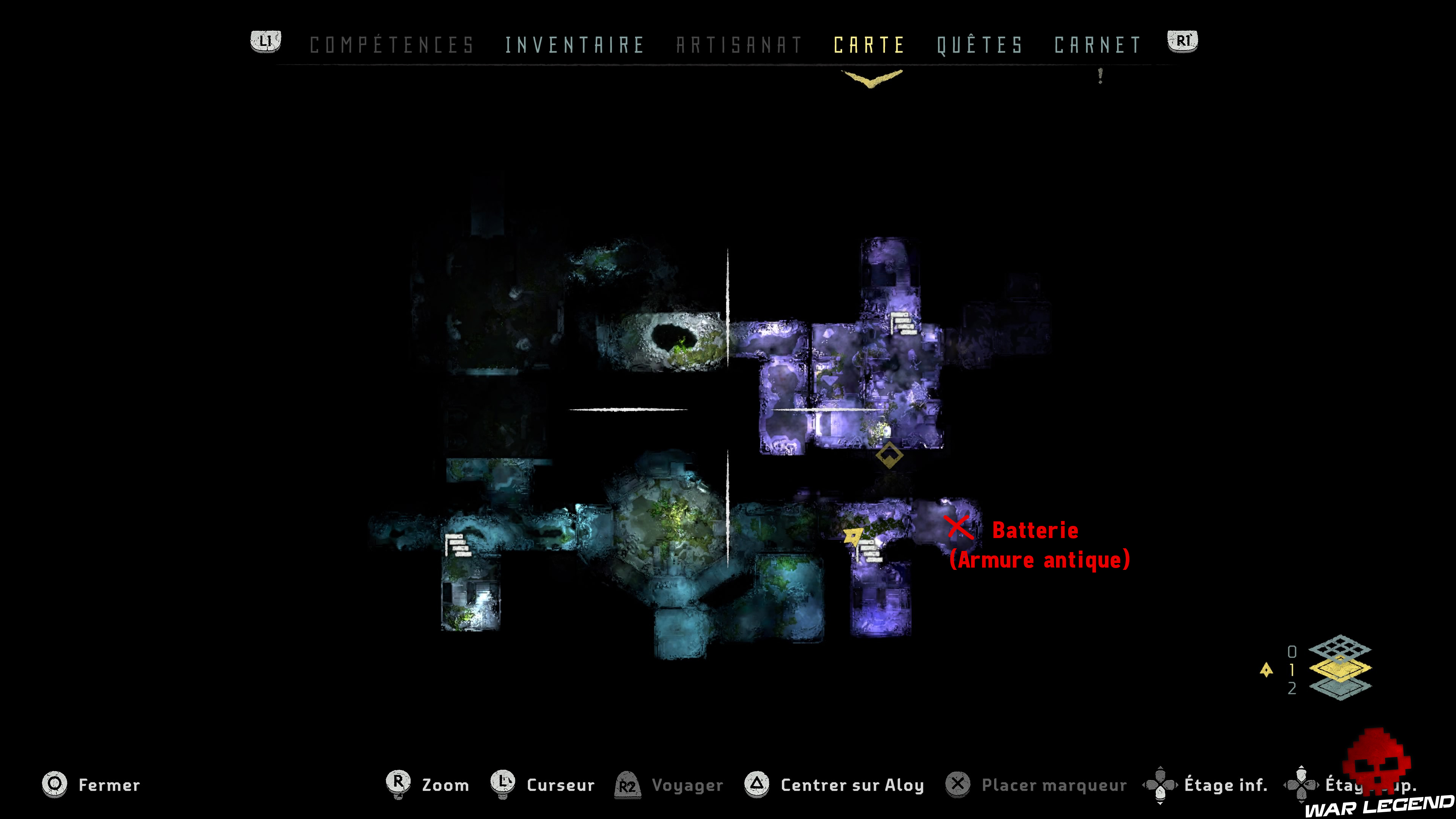 Soluce Horizon Zero Dawn - Armure antique carte