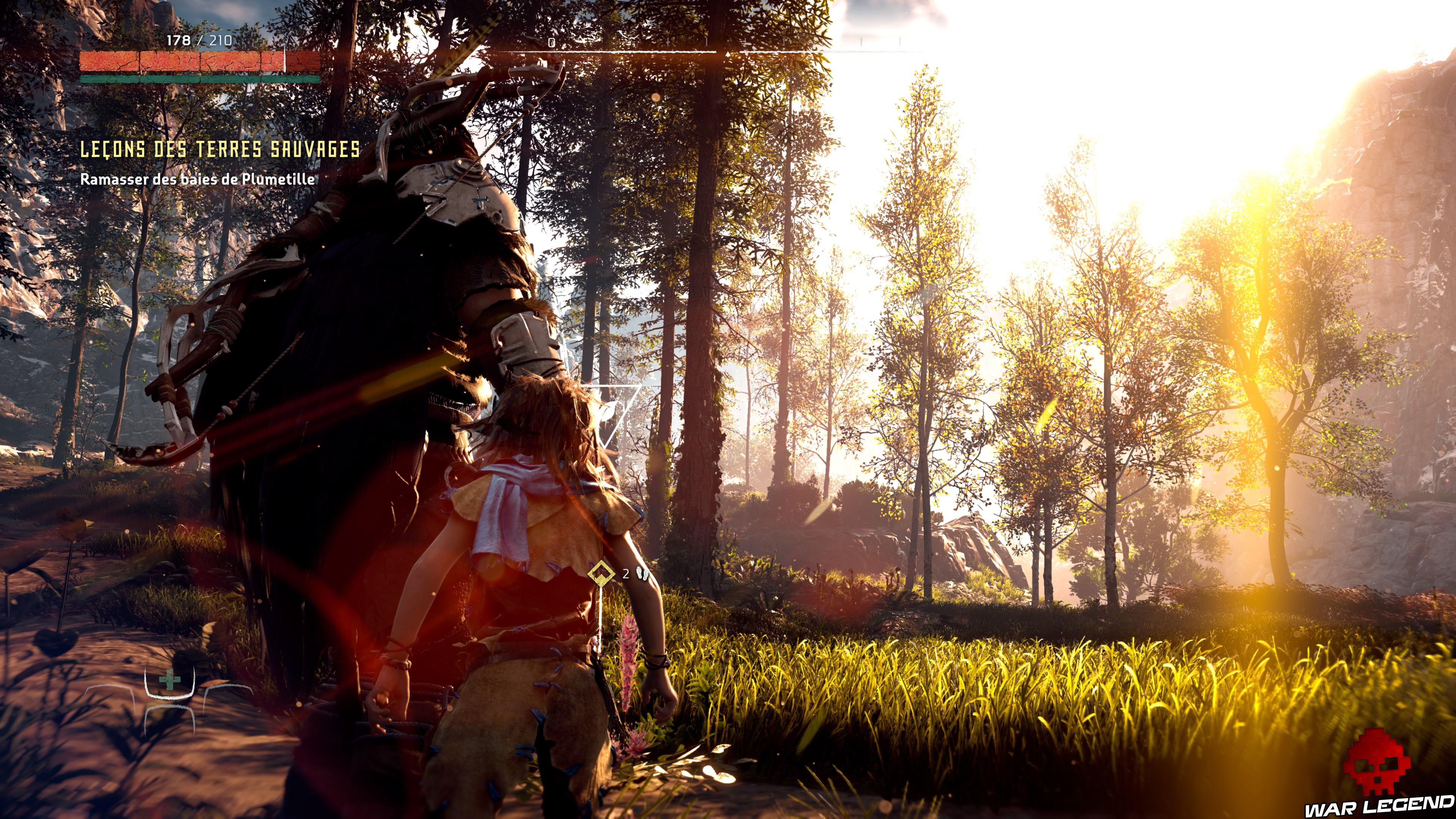 Soluce Horizon Zero Dawn - Leçons des terres sauvages soleil au dessus des arbres