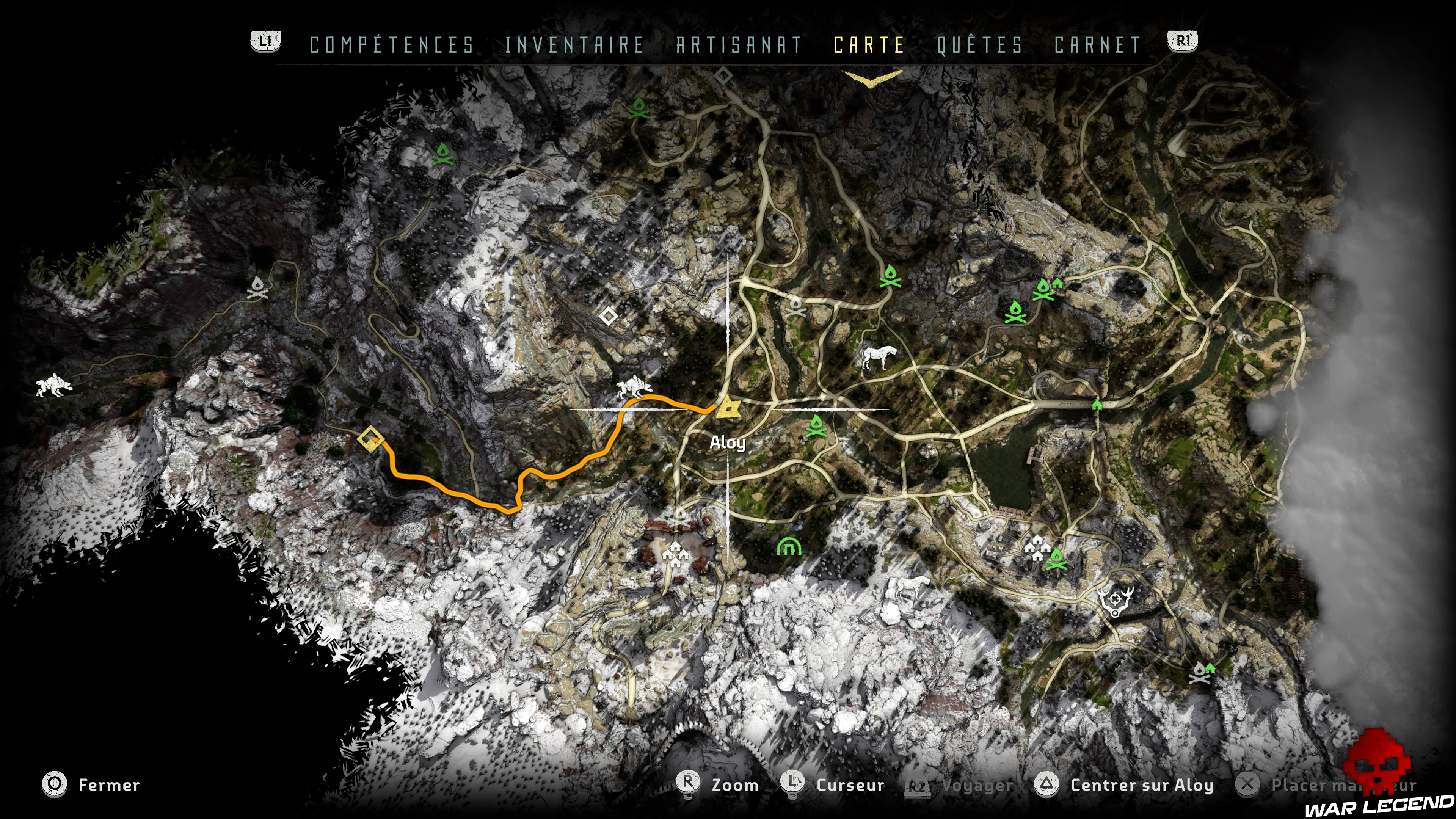 Soluce Horizon Zero Dawn - Les oubliés carte