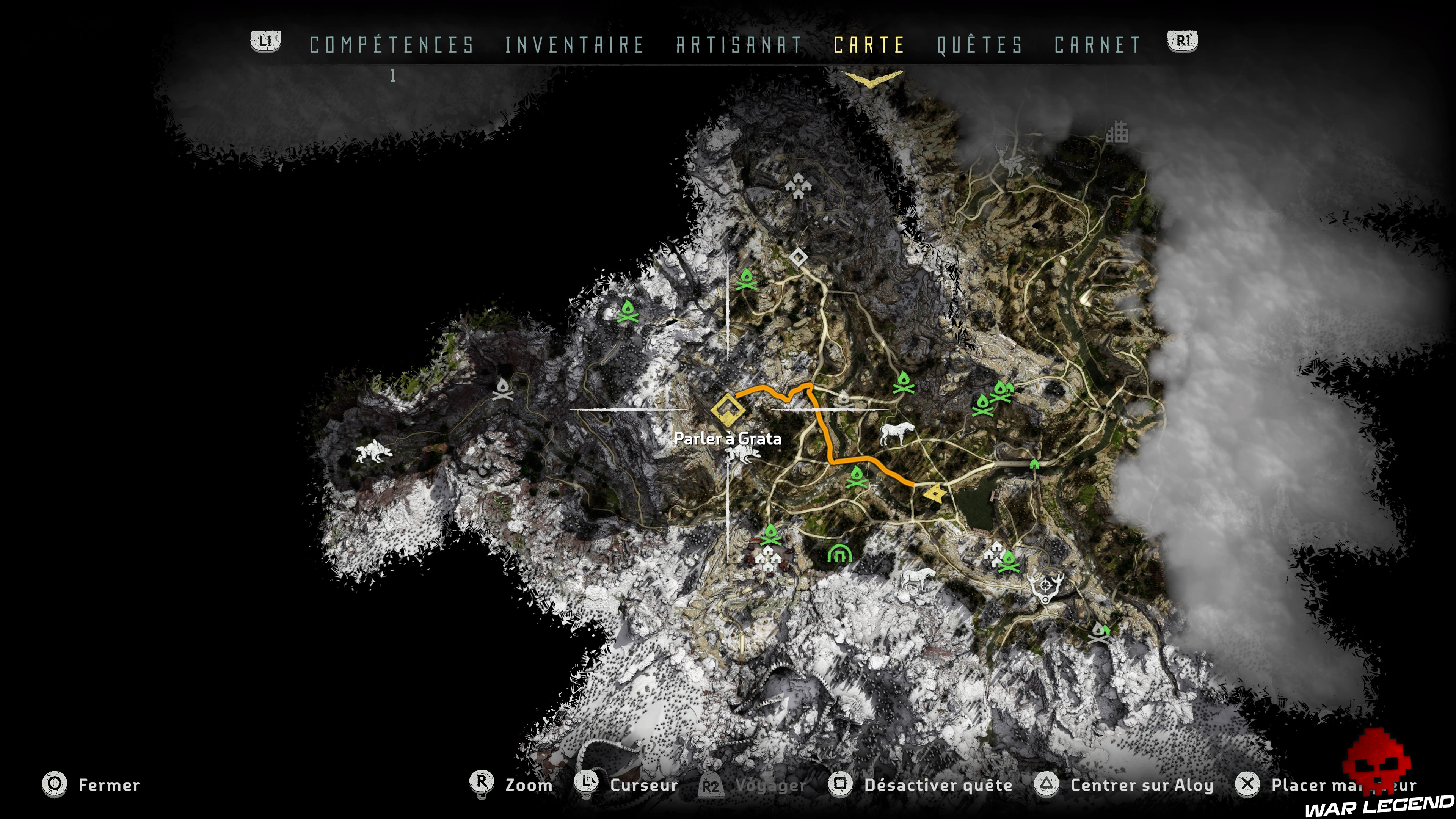 Soluce Horizon Zero Dawn - Sur les pas de sa mère carte