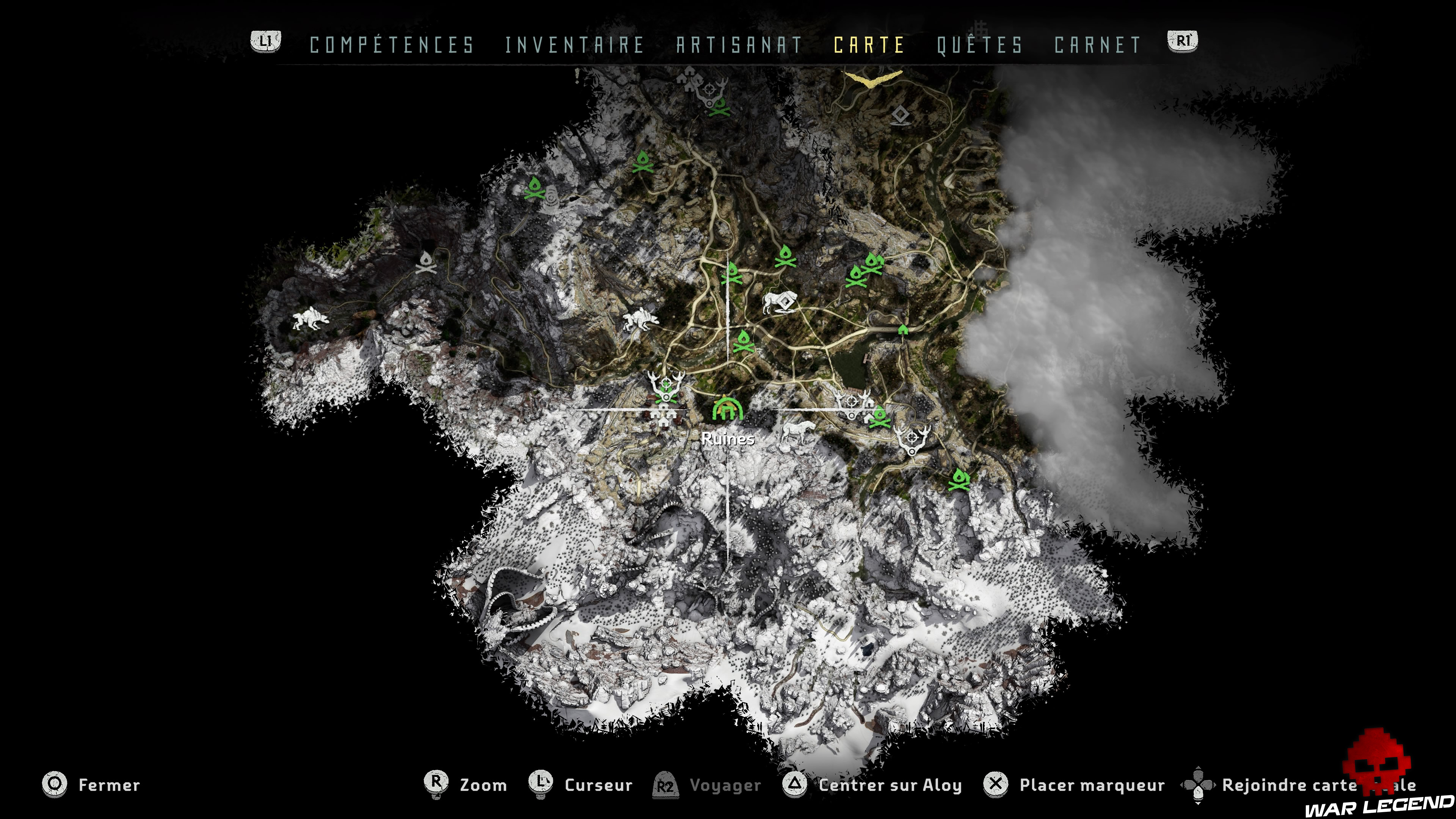 Soluce Horizon Zero Dawn - Armure antique carte 