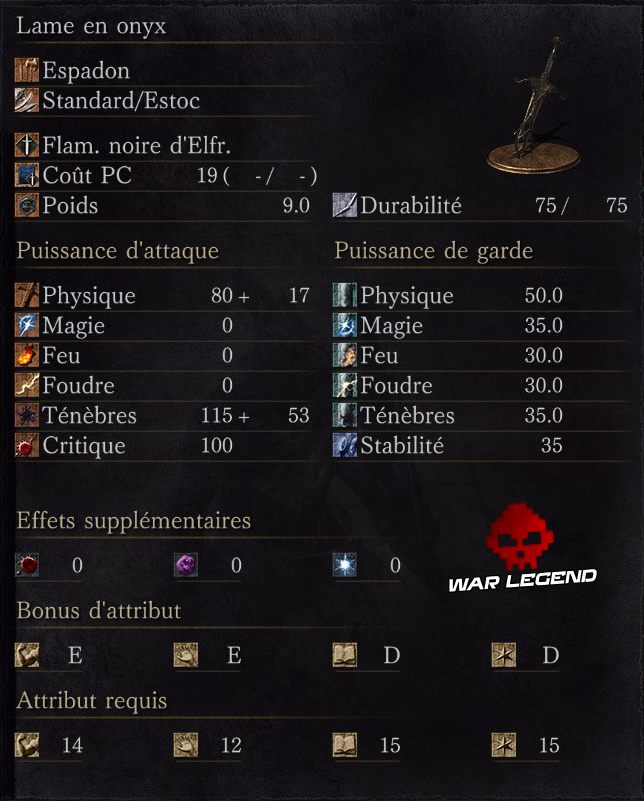 Dark Souls 3: Ashes of Ariandel - Toutes les armes lame en onyx