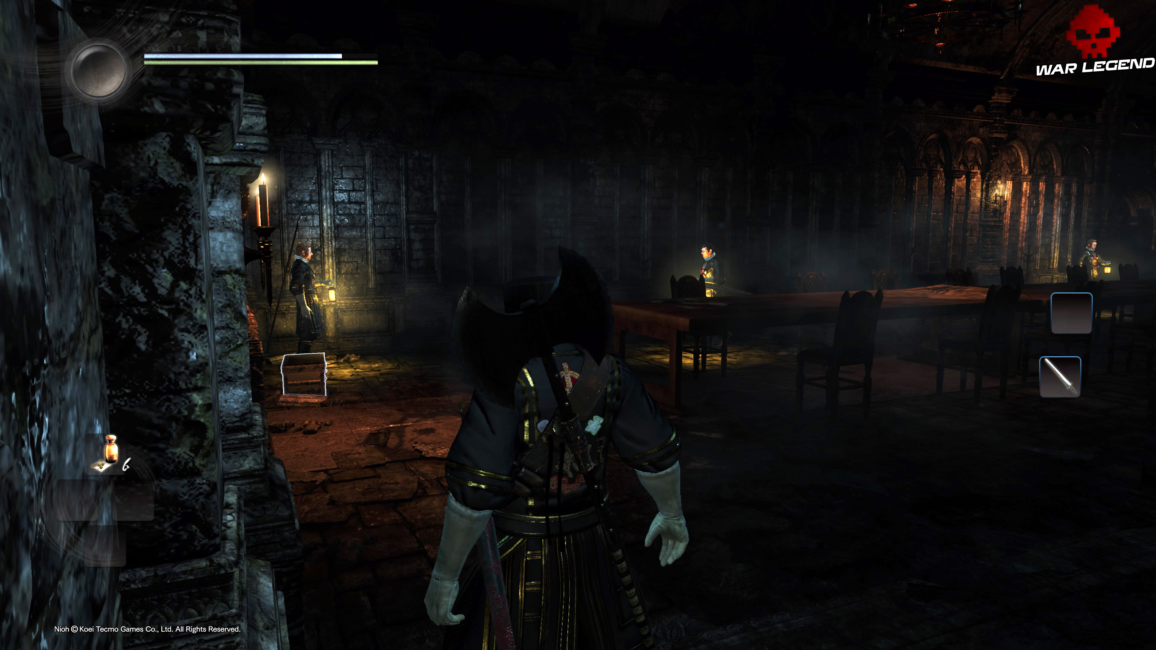 Soluce Nioh - Tour de Londres, Angleterre salle avec trois gardes