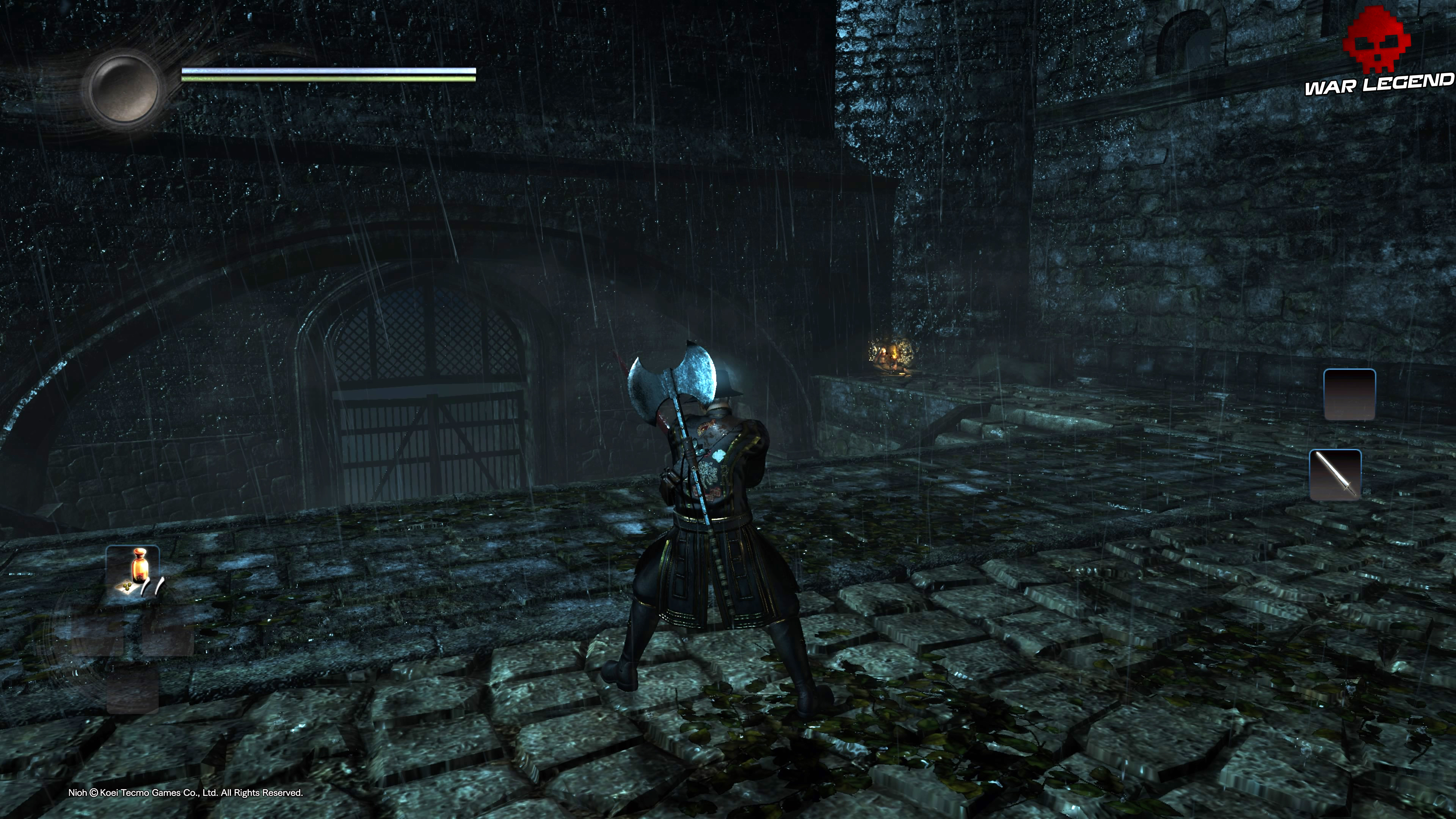 Soluce Nioh - Tour de Londres, Angleterre cadavre à piller, grille en arrière-plan