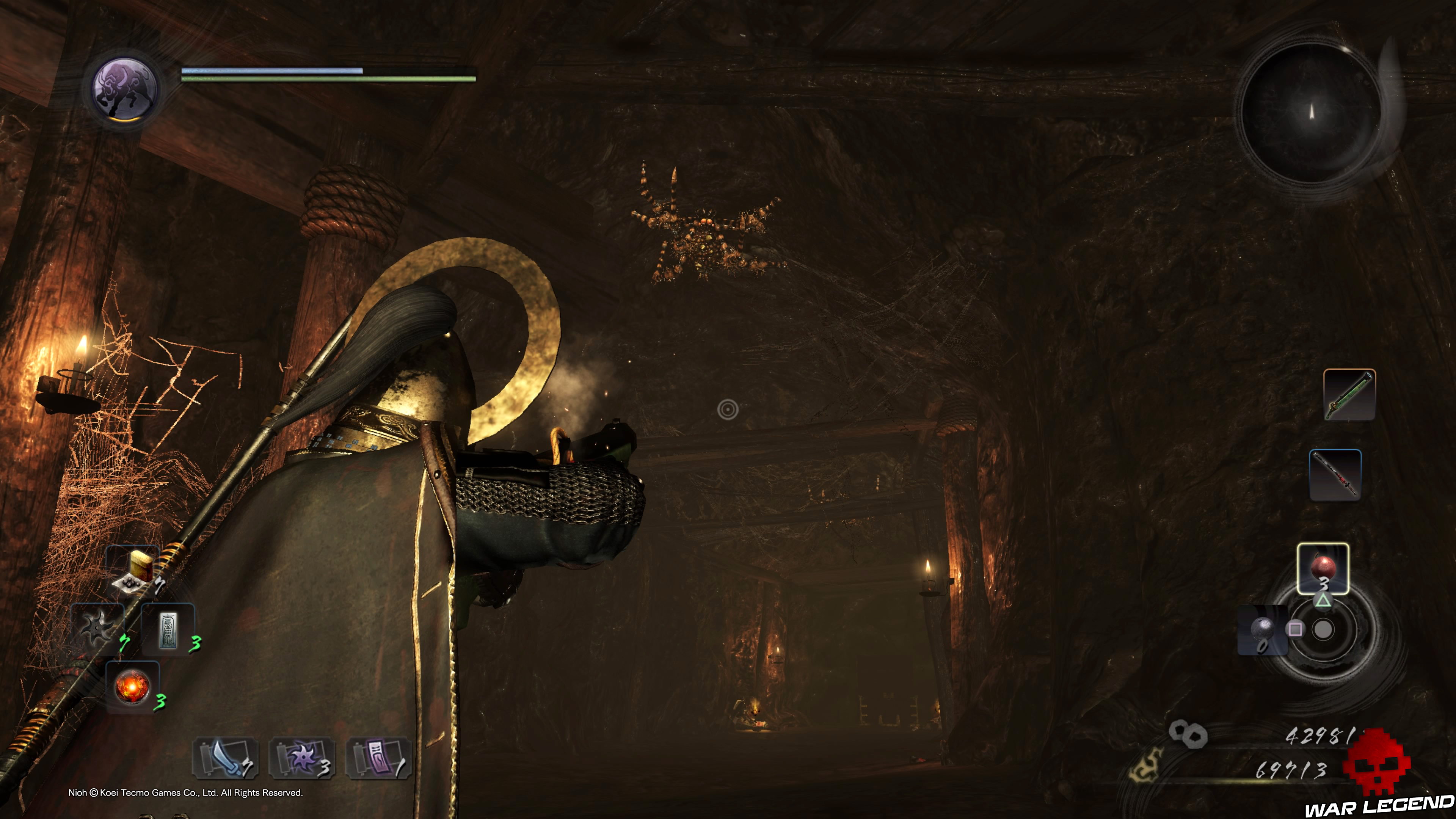 Soluce Nioh - Château du nid de l'araignée araignée au plafond