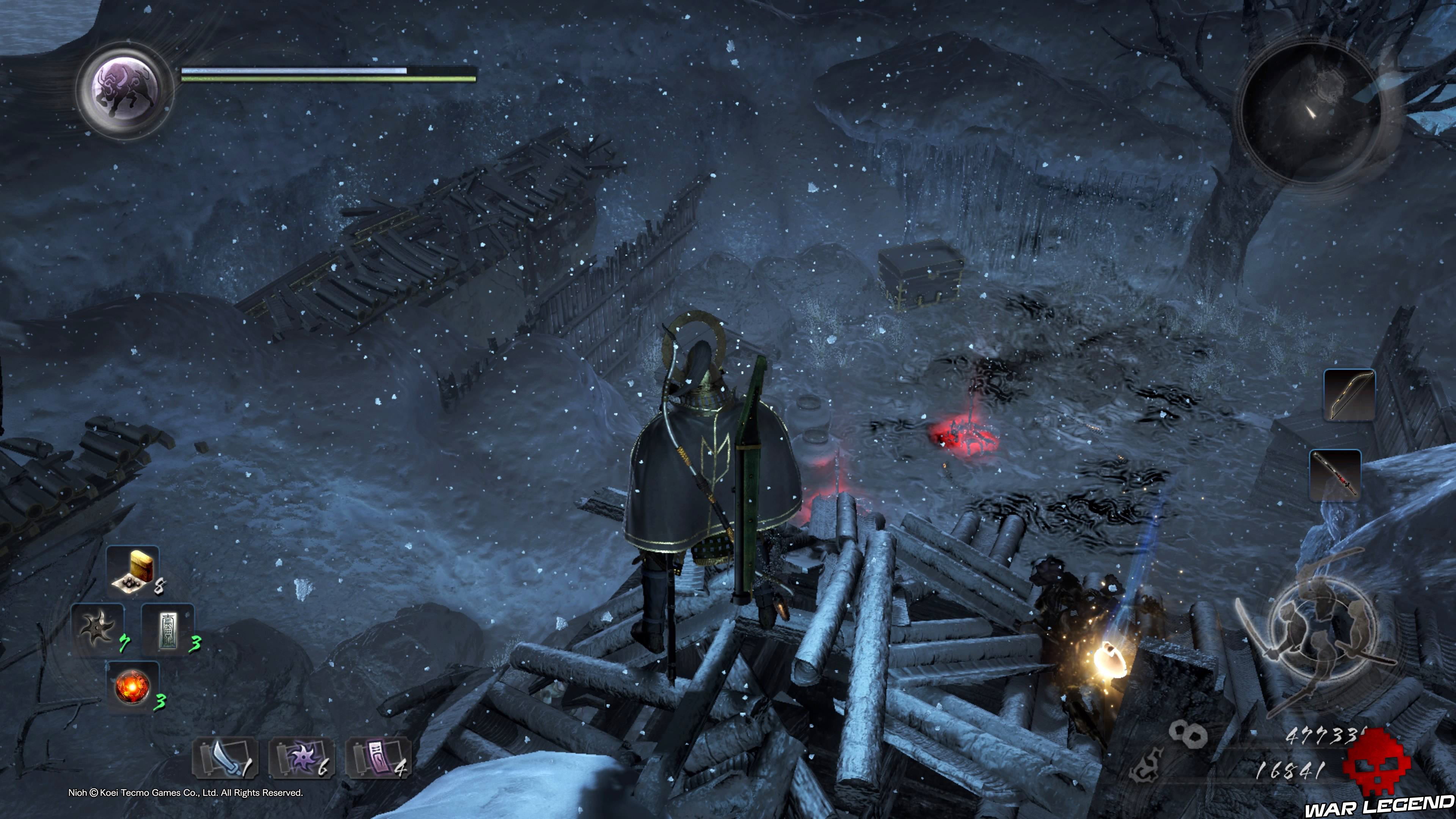 Soluce Nioh - Chute de neige : mission 8 brume Yokai et coffre