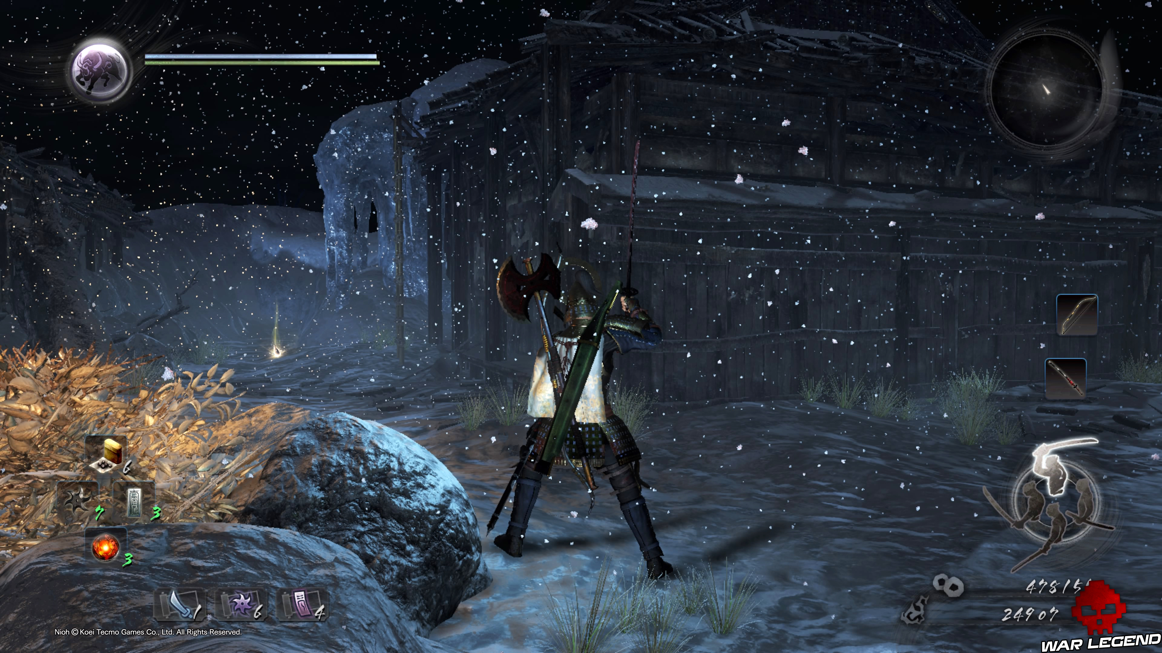 Soluce Nioh - Chute de neige : mission 8 bâtisse enneigée