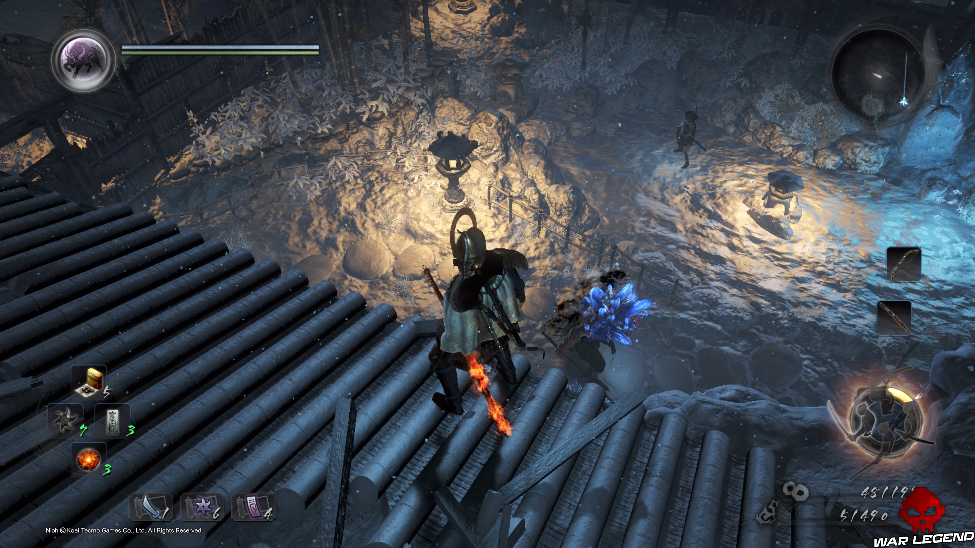 Soluce Nioh - Chute de neige : mission 8 guerrier squelette et Yokai