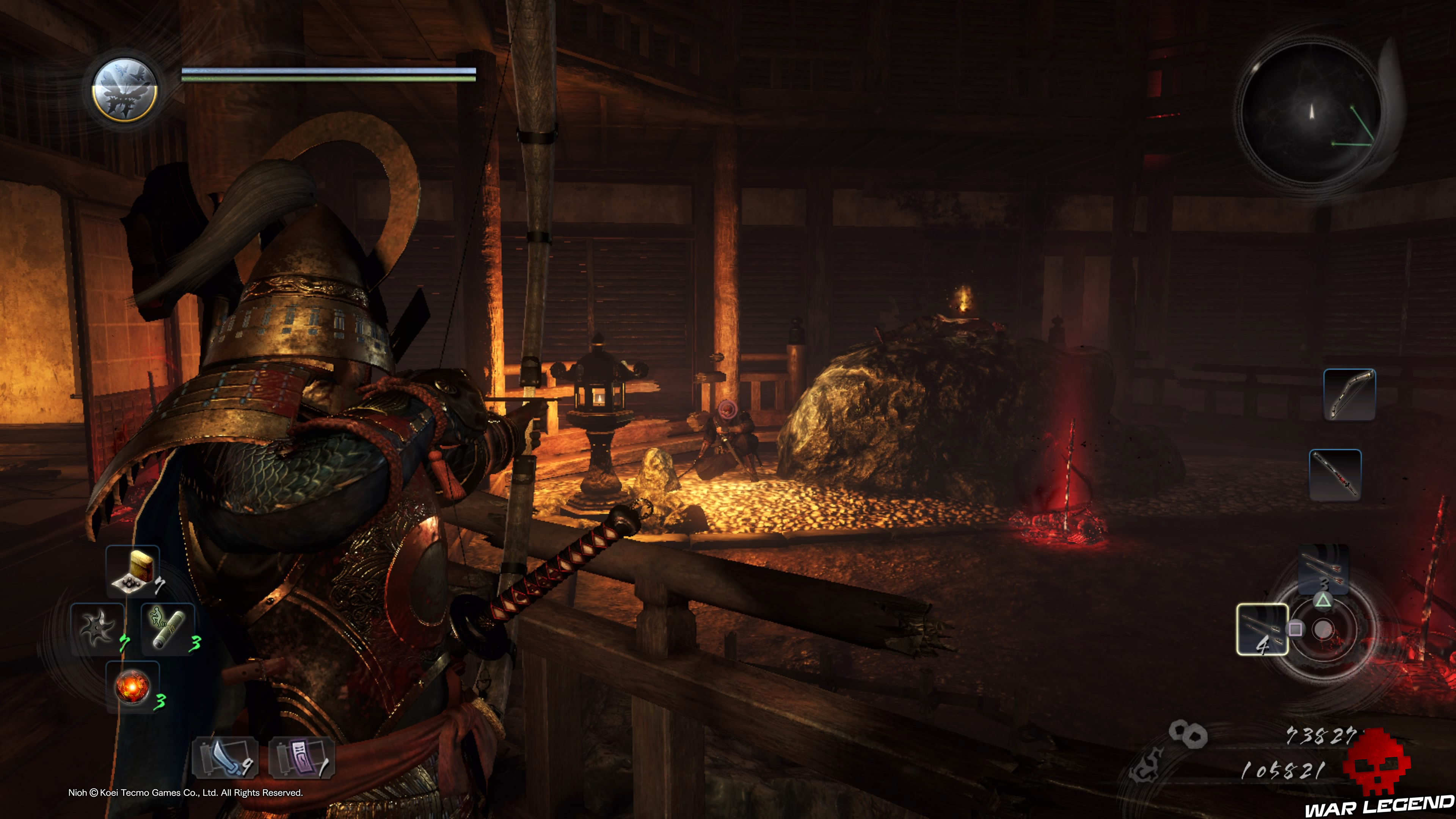 Soluce Nioh - L'évasion d'Iga ninja caché derrière rocher