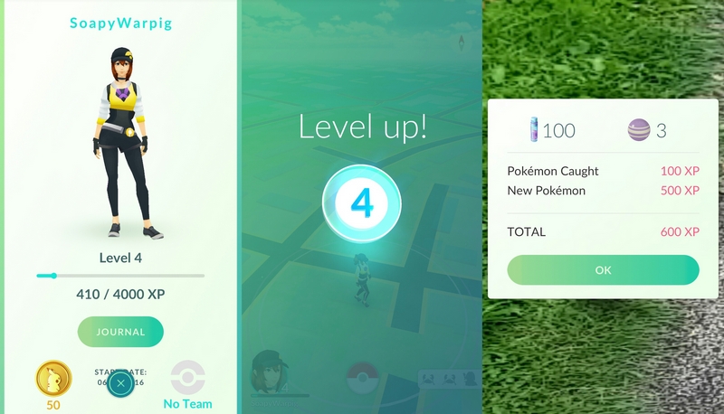 Pokémon Go level up