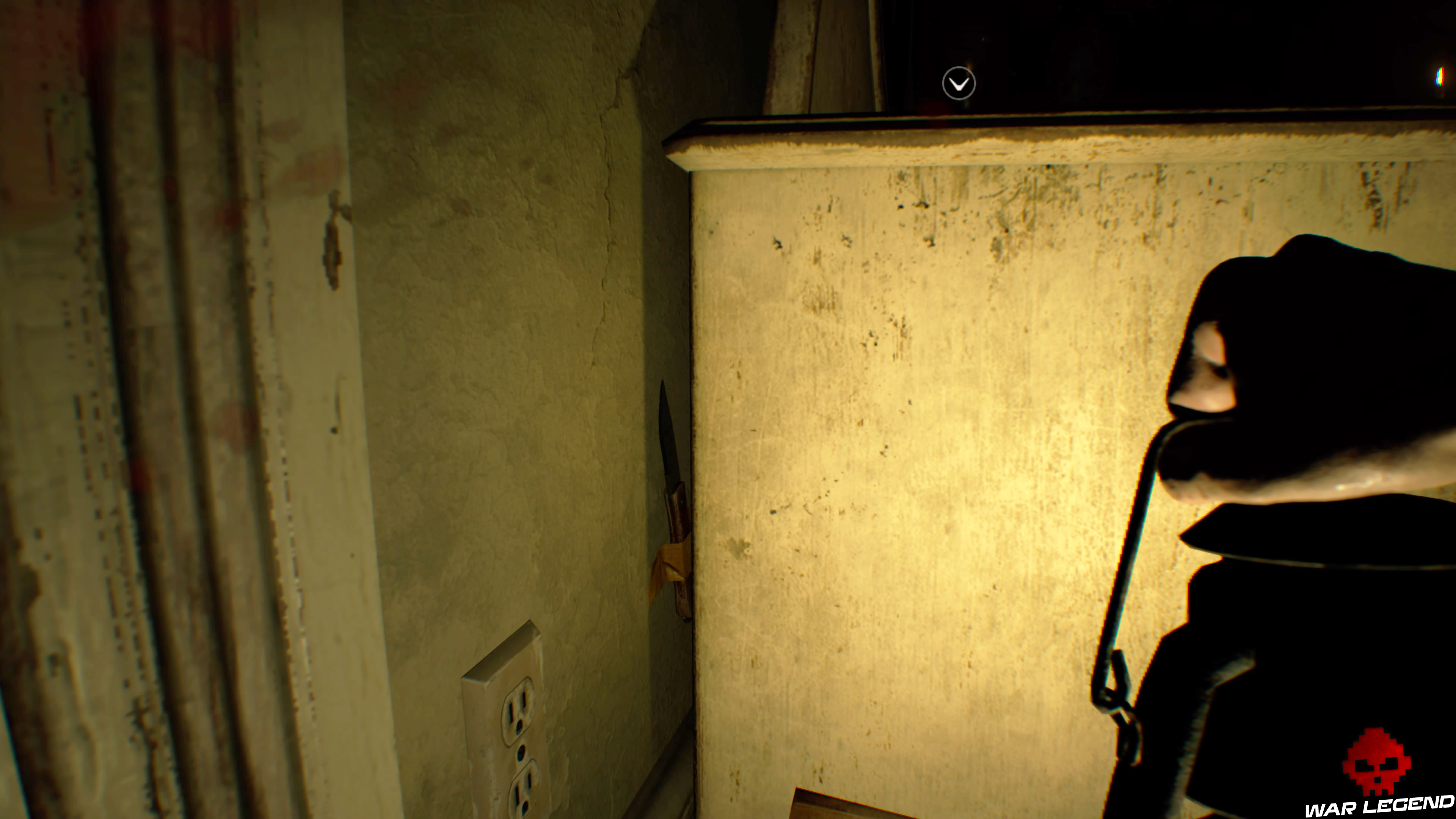 Solution Resident Evil 7 Biohazard - La chambre couteau scotché au mur