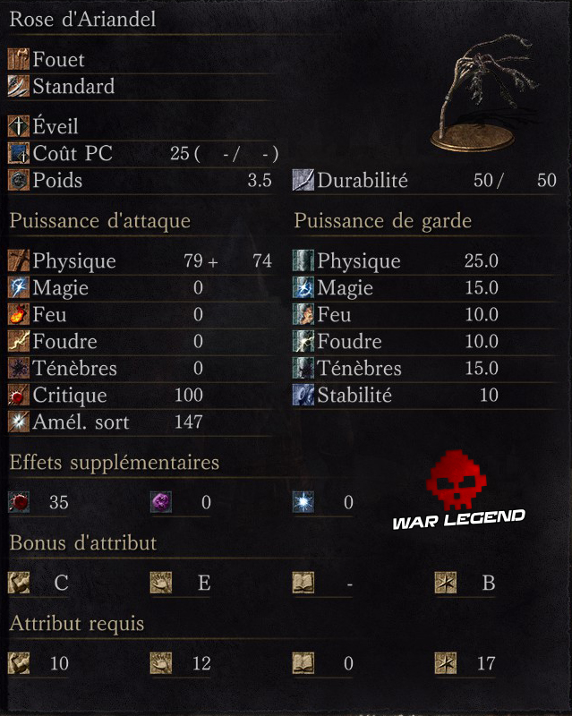 Dark Souls 3: Ashes of Ariandel - Toutes les armes rose d'ariandel