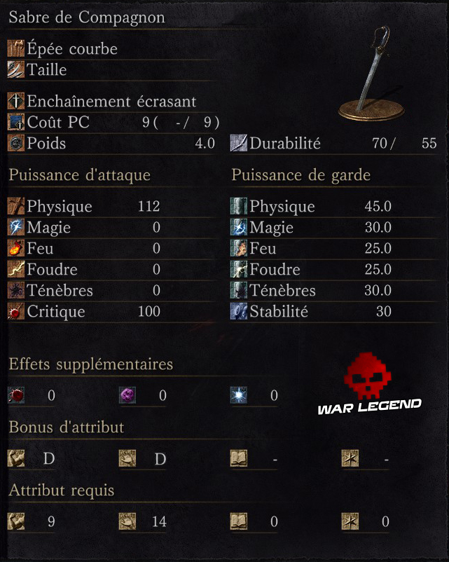 Dark Souls 3: Ashes of Ariandel - Toutes les armes sabre de compagnon