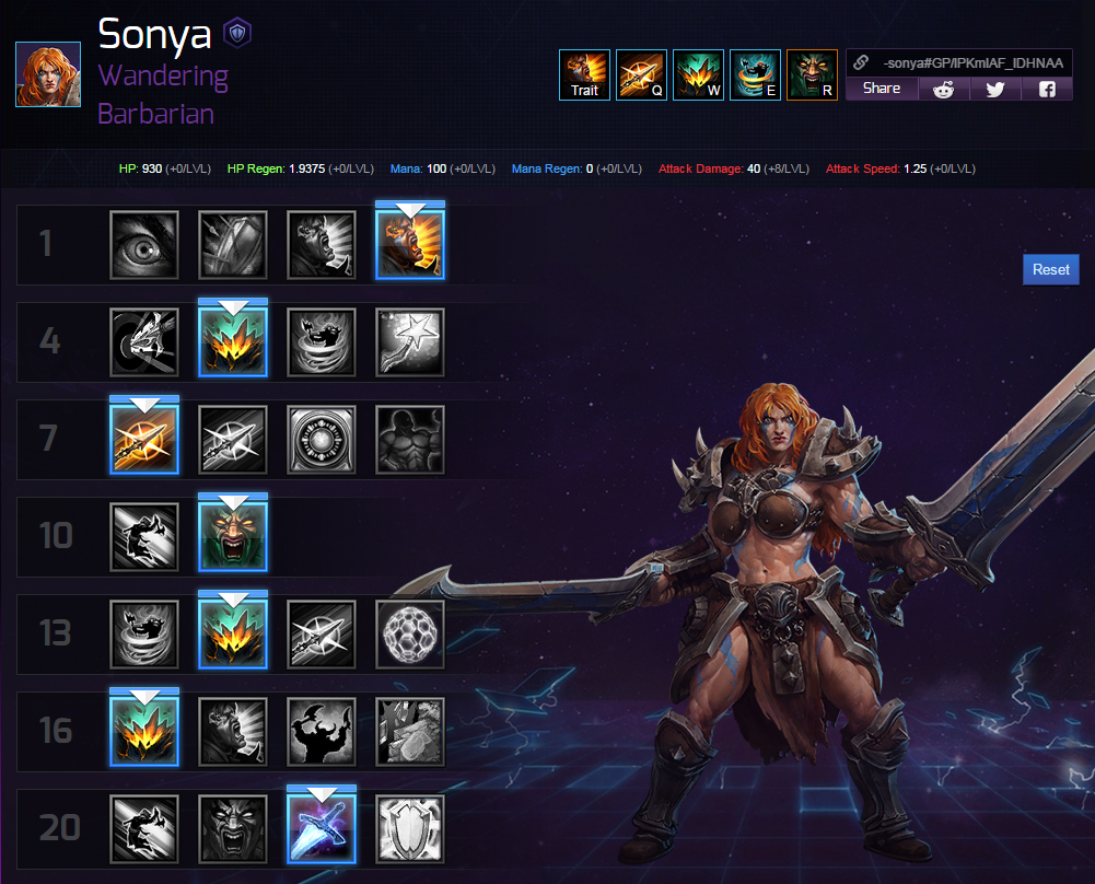 Sonya build