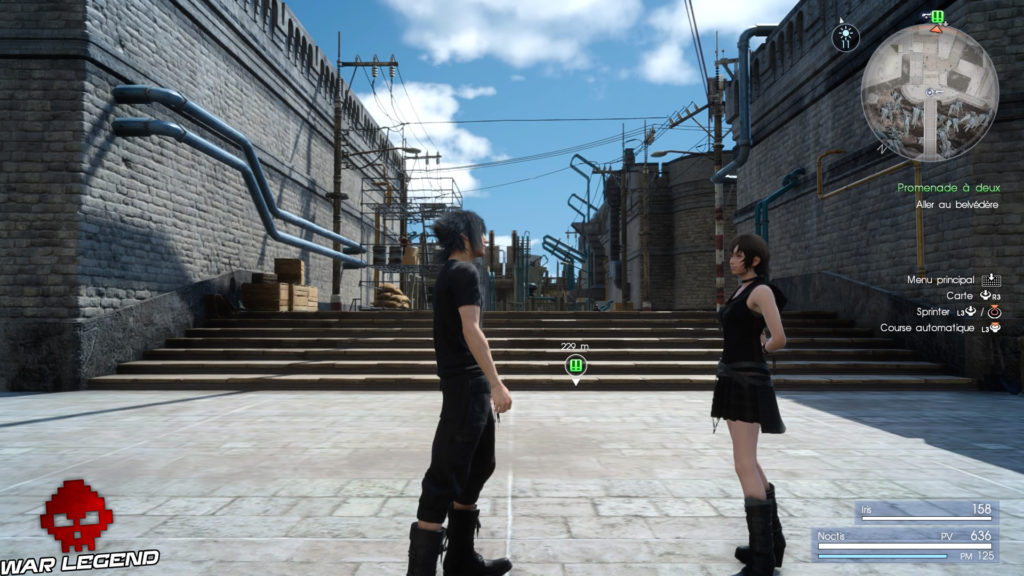 Test Final Fantasy XV personnages dans une rue