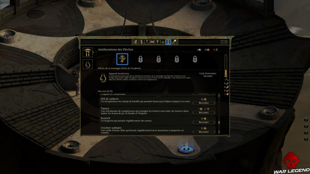 Test Tyranny améliorations flèche