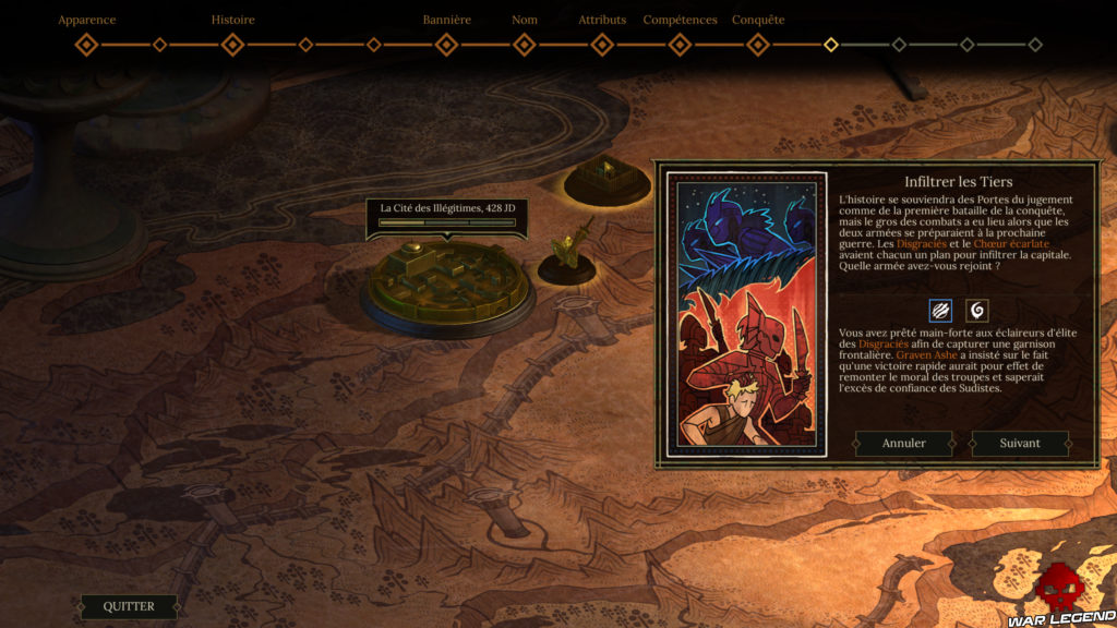 Guide Tyranny - Maîtriser la création de personnage choix début de partie