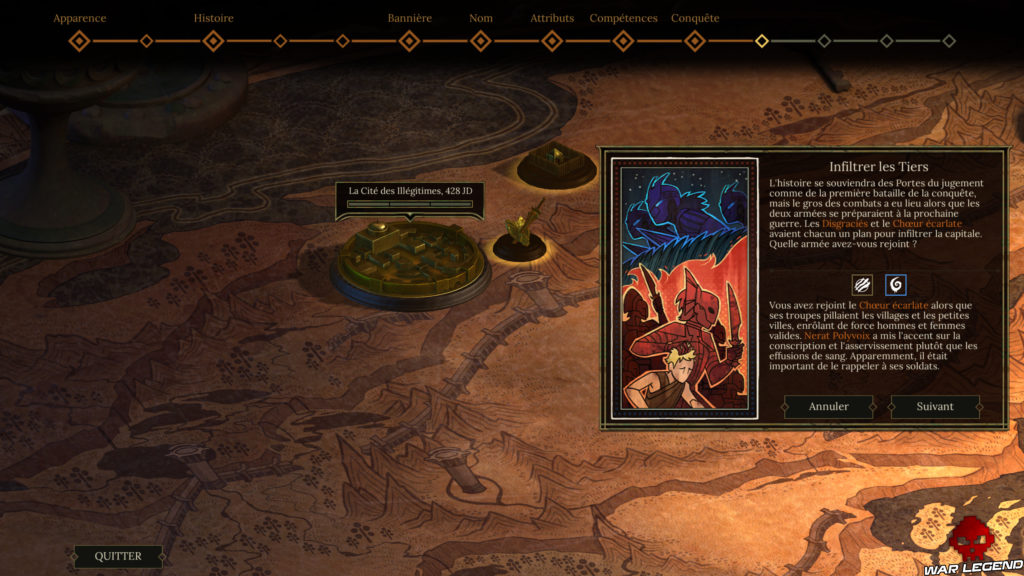 Guide Tyranny - Maîtriser la création de personnage choix début de partie 2