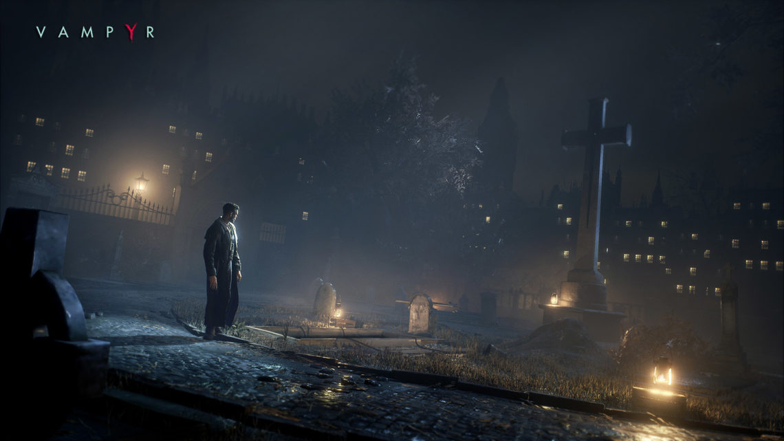 Vampyr - Réveillez le vampire qui sommeille en vous Personnage devant une tombe