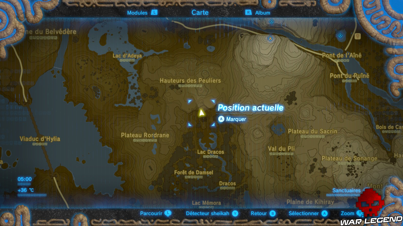 Soluce The Legend of Zelda: Breath of the Wild - Sanctuaires du Lac carte
