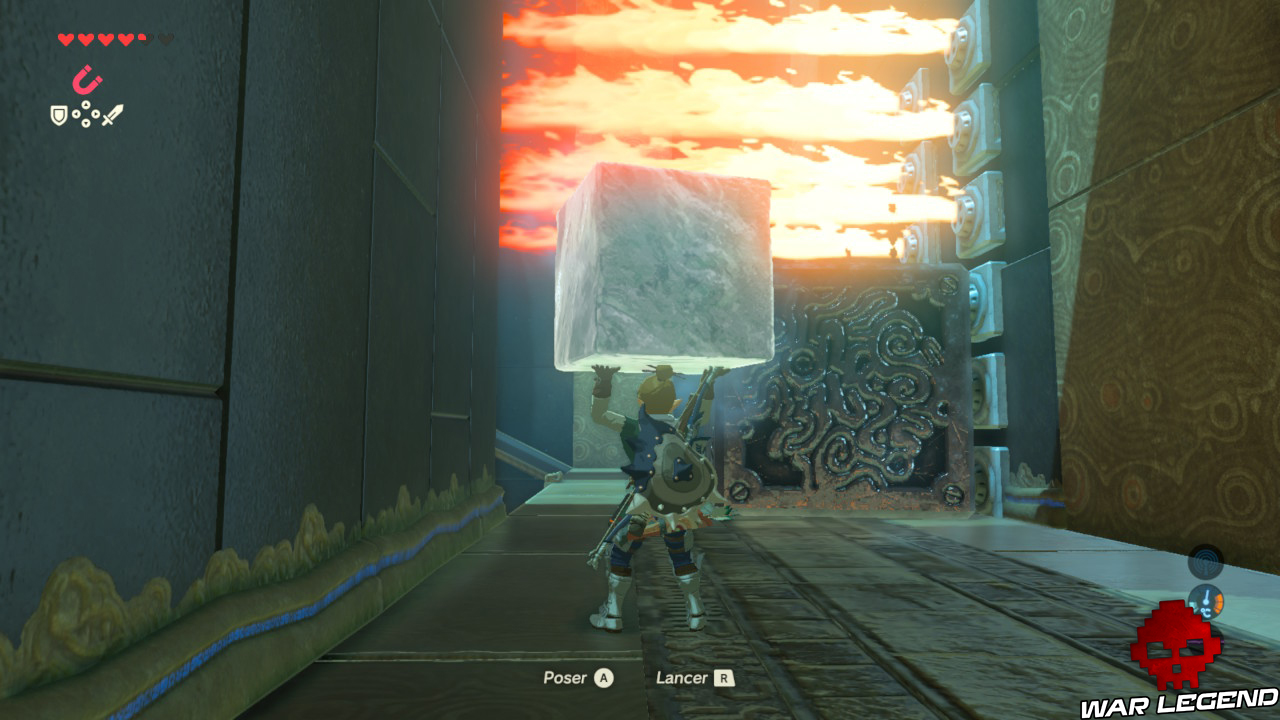 Soluce The Legend of Zelda: Breath of the Wild - Les créatures divines partie 3 cube métallique bloque flammes