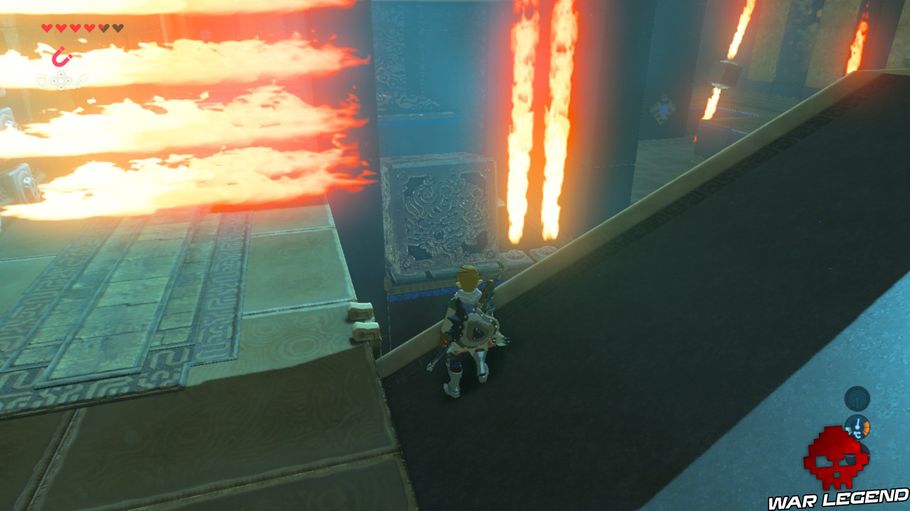 Soluce The Legend of Zelda: Breath of the Wild - Les créatures divines partie 3 cube métallique bloque flammes