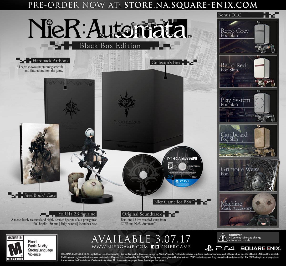 NieR : Automata - Date de sortie, Day One et Black Box Edition annoncées - Pre-Order