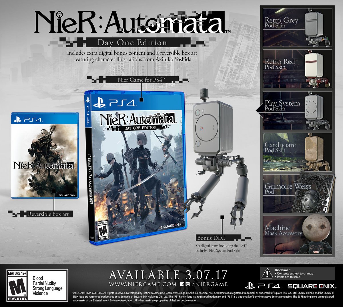 NieR : Automata - Date de sortie, Day One et Black Box Edition annoncées - Day One Edition