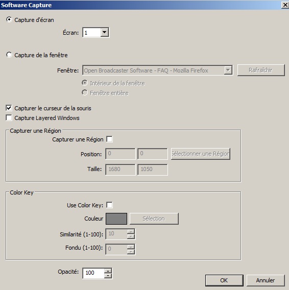 Configuration Open broadcaster software