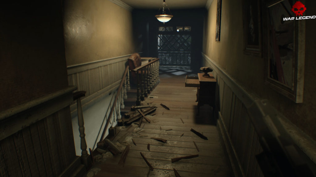Test Resident Evil 7 rambarde d'escalier brisée