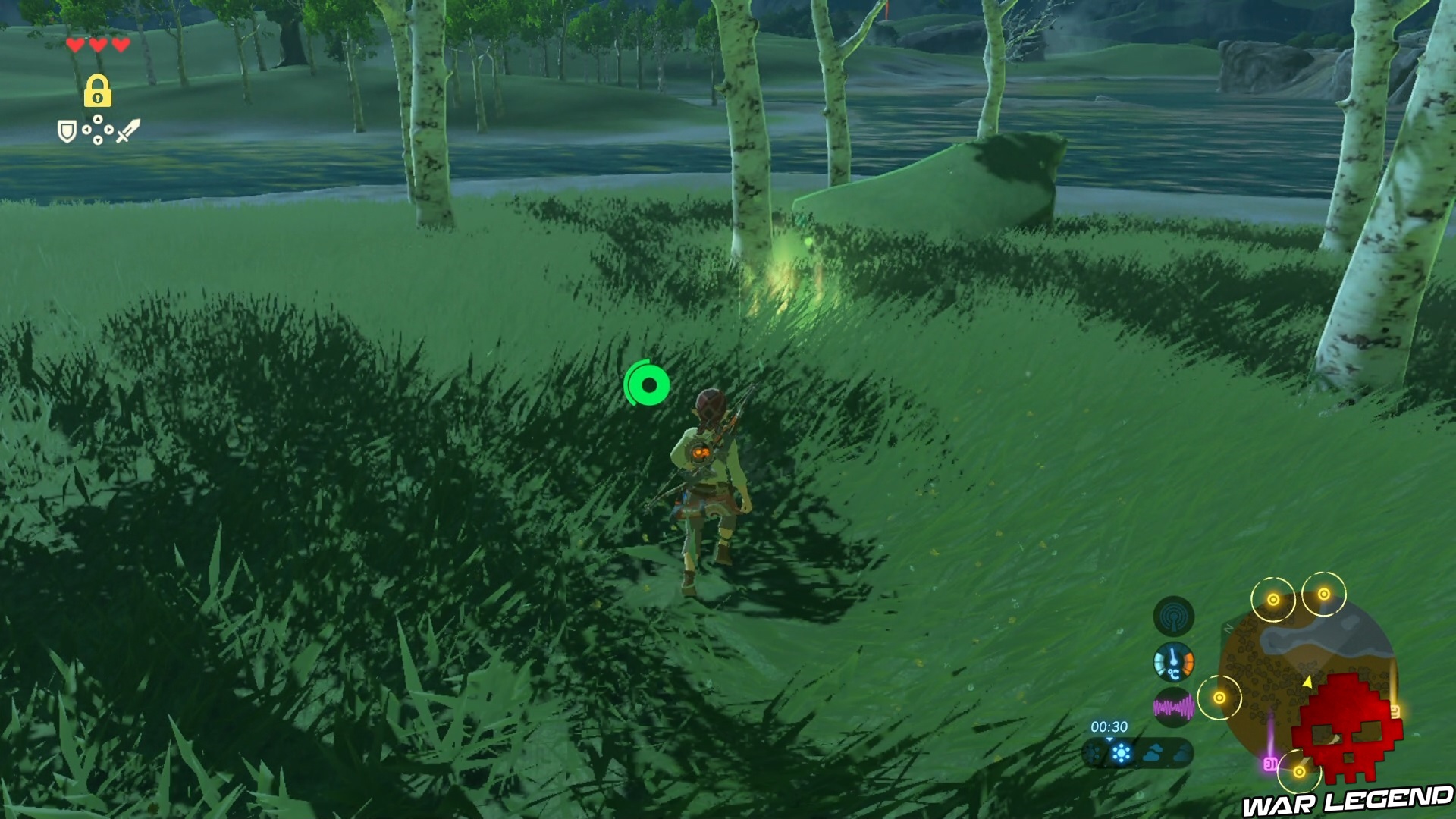 Soluce The Legend of Zelda: Breath of the Wild - Trouver tous les souvenirs Link bois bord de rivière