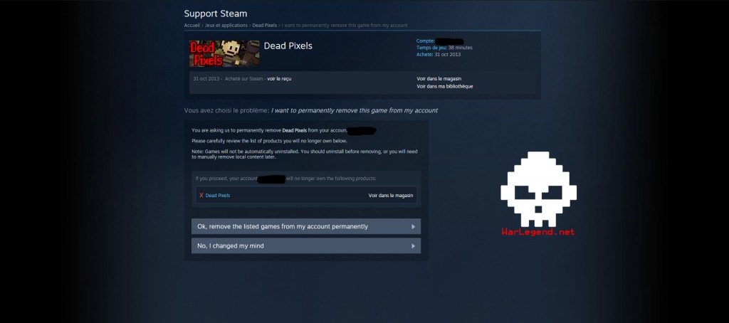 steam supprimer