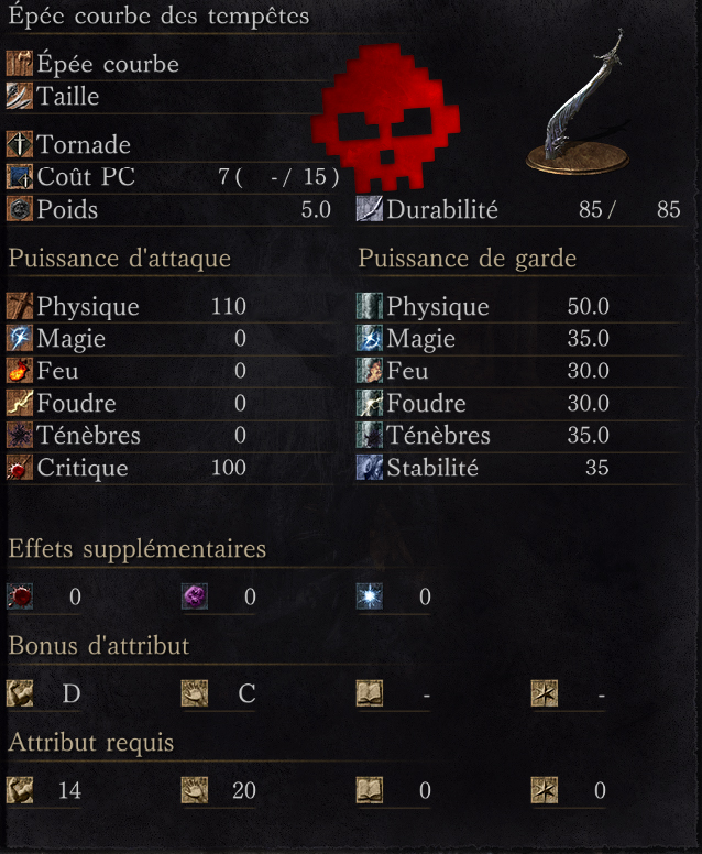 Épée courbe des Tempêtes