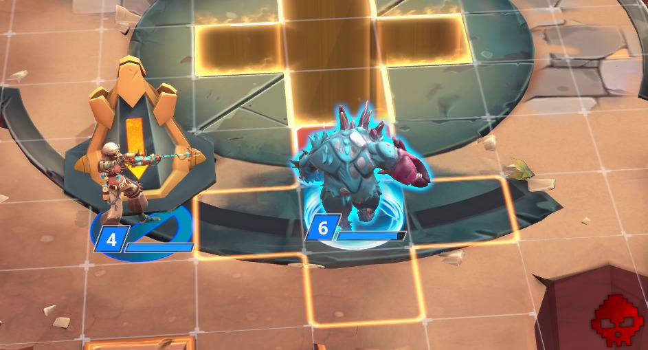 Exemple d'un modèle de personnage obstruant la visée dans Insidia