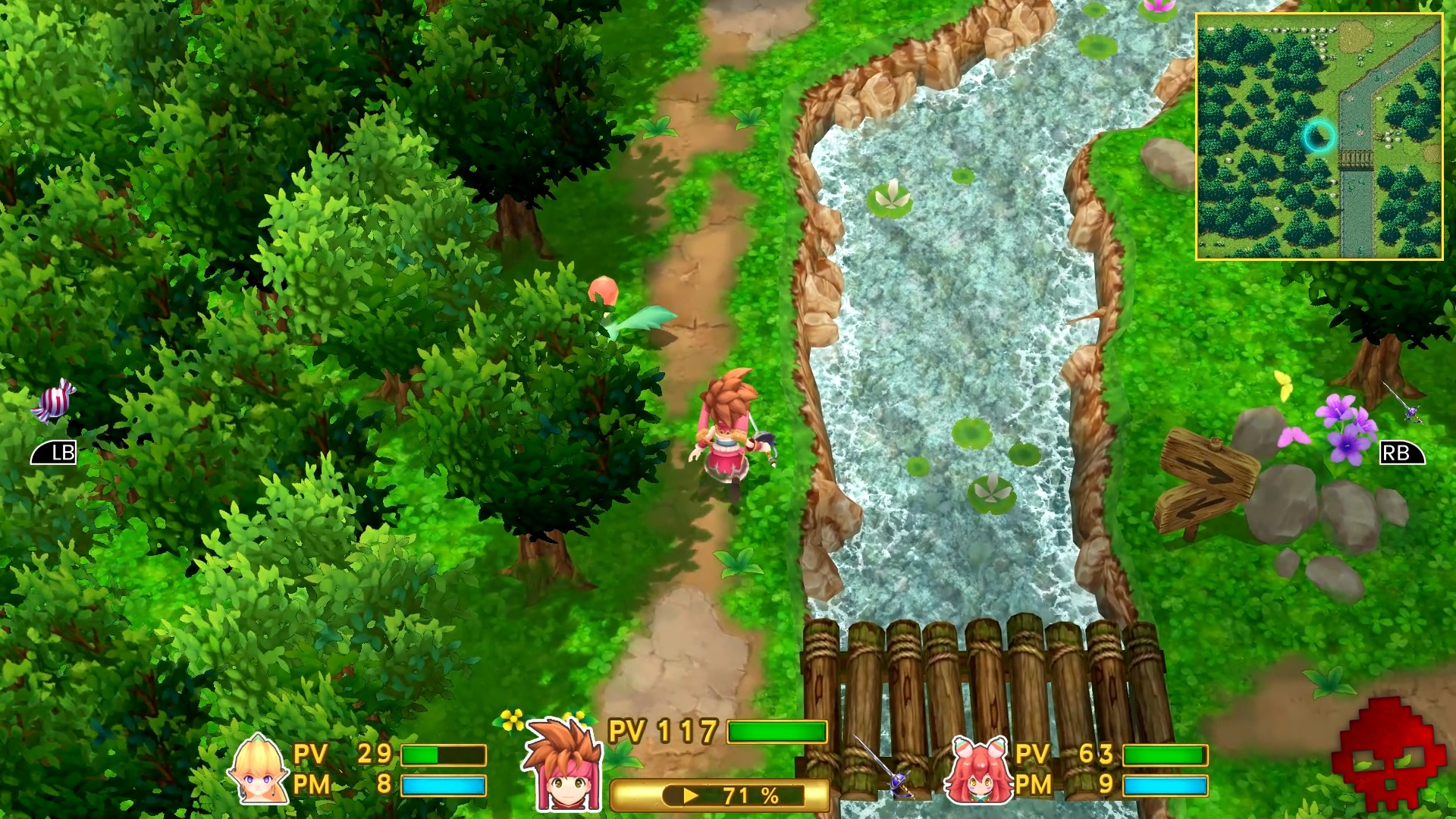 Randy court le long de la rivière