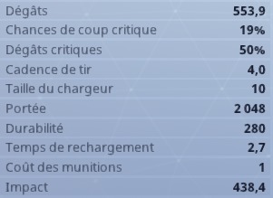 Guide Fortnite - Bienvenue en zone 2 - arme statistiques