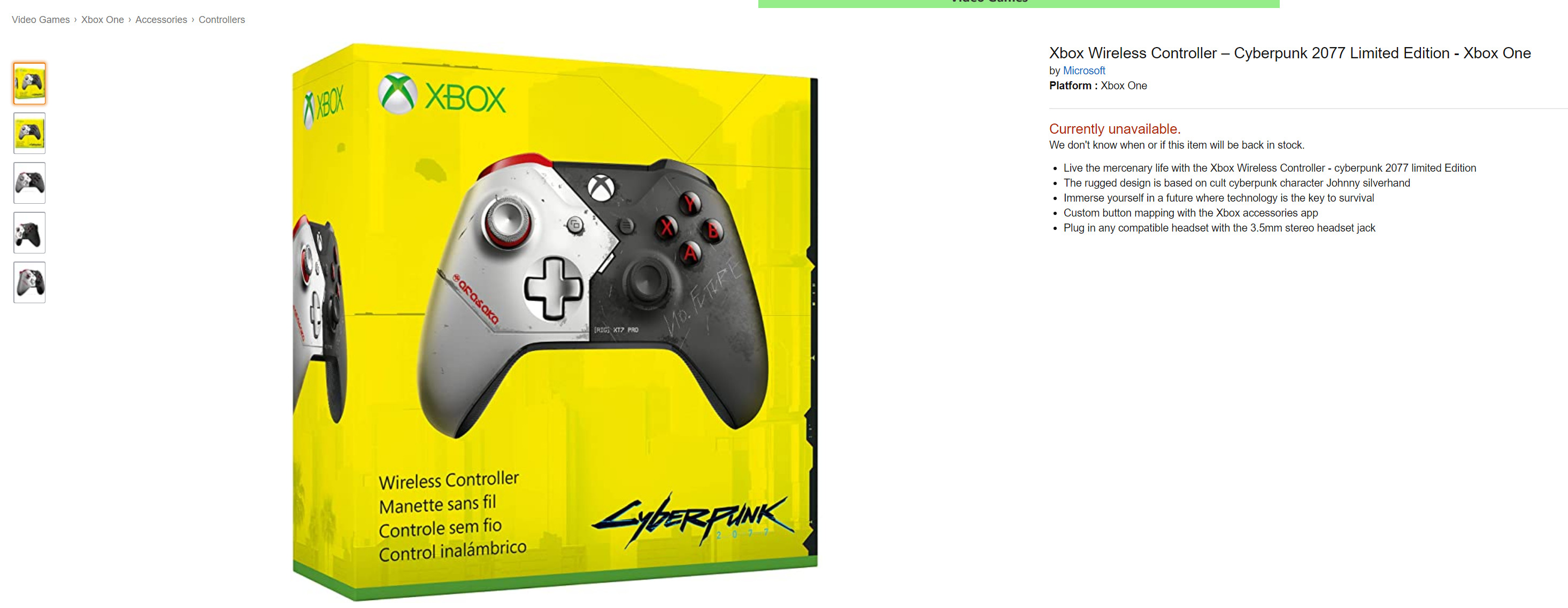 Manette Xbox Cyberpunk 2077
