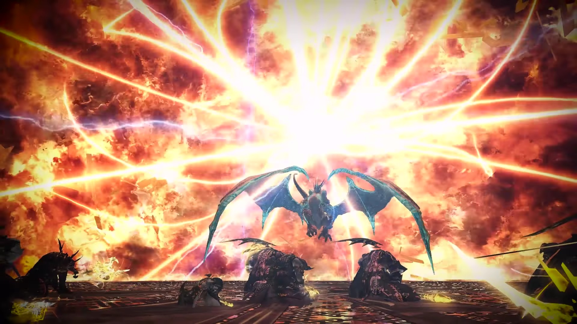 dragon fondant depuis le feu sur des héros