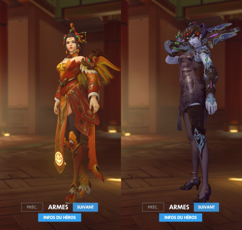 Les modèles de Ange (Zhuque) et Fatale (Lys Noir)