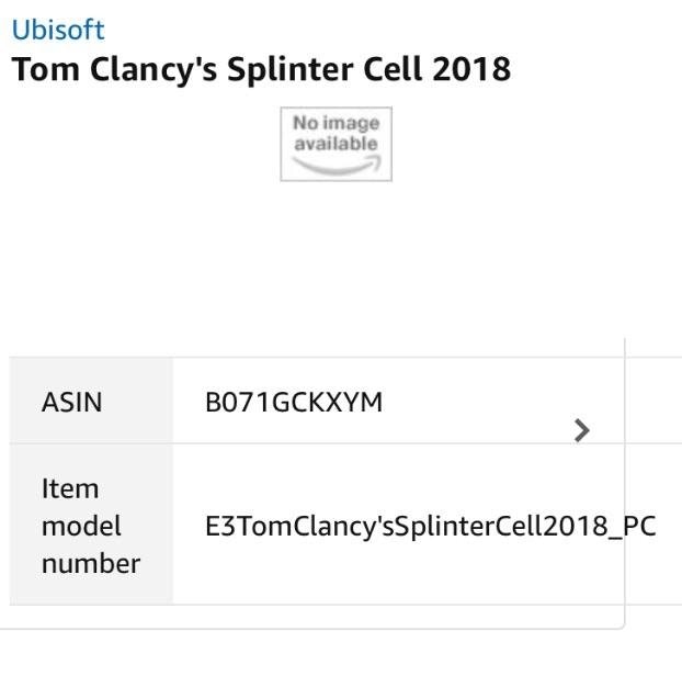 Capture d'écran Amazon Splinter Cell 2018
